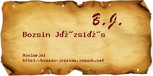 Bozsin Józsiás névjegykártya